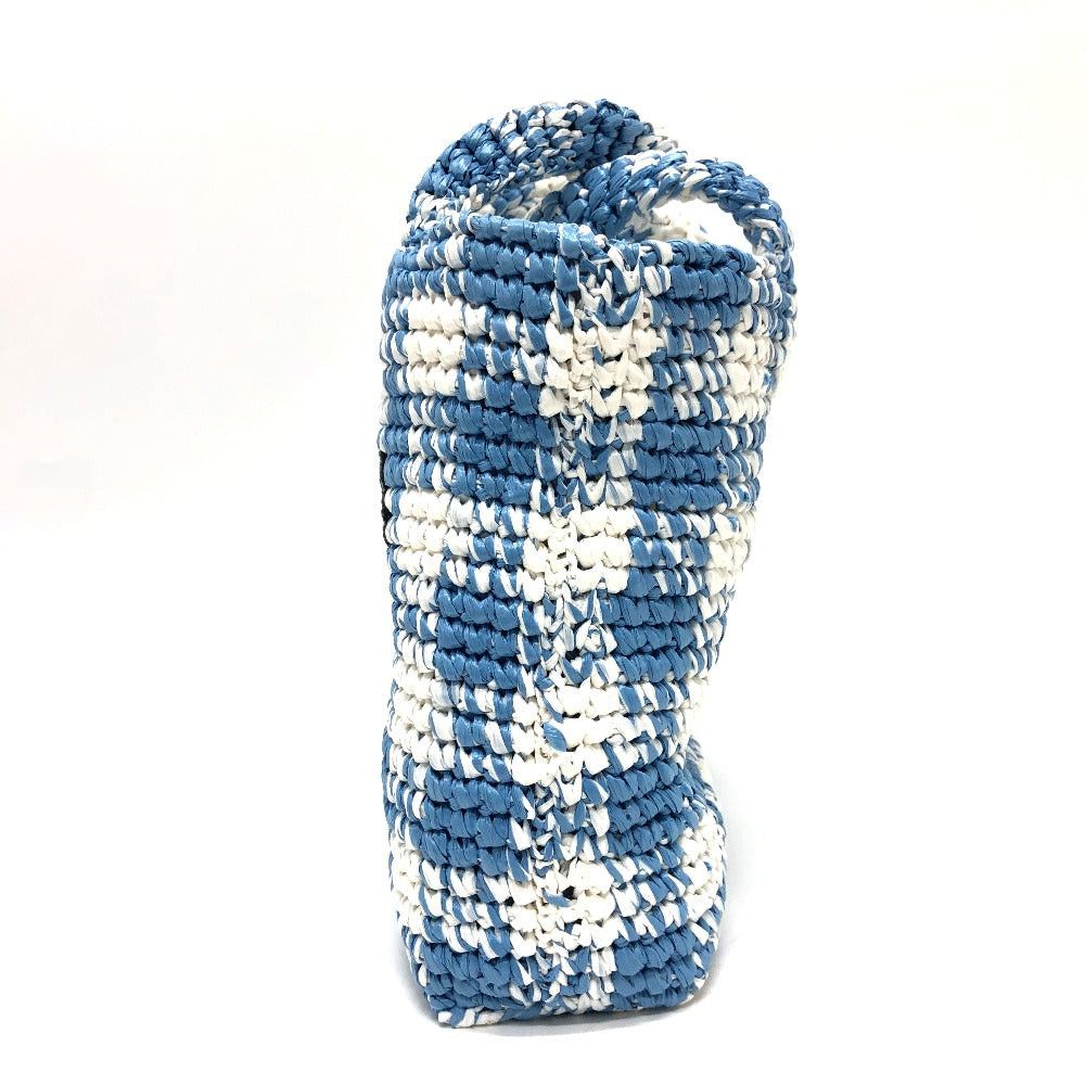 Prada Prada 1Bg422 Small Crochet Basket (Shopping, Etc.) Briefcase Tote Bag Handbag Raffia Women Blue Size ONE SIZE - 4 Thumbnail
