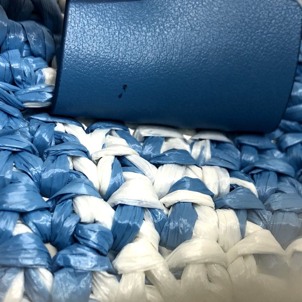 Prada Prada 1Bg422 Small Crochet Basket (Shopping, Etc.) Briefcase Tote Bag Handbag Raffia Women Blue Size ONE SIZE - 10 Thumbnail