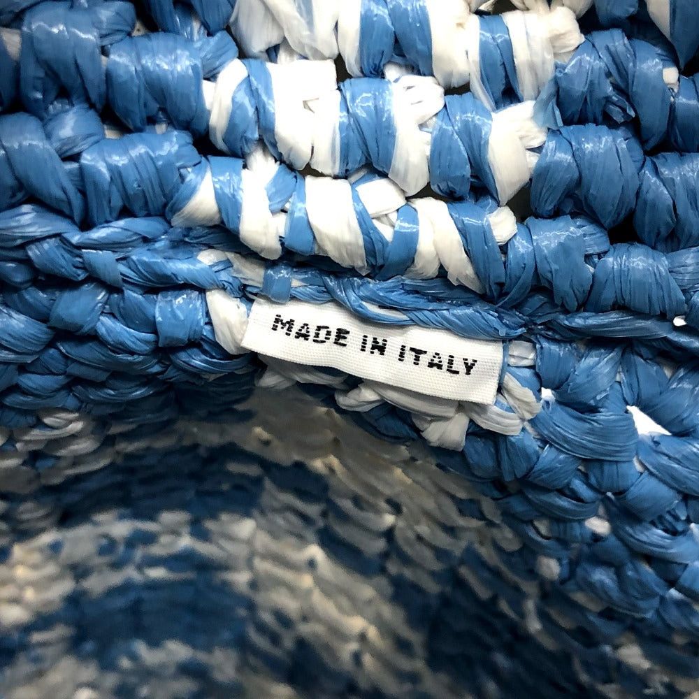 Prada Prada 1Bg422 Small Crochet Basket (Shopping, Etc.) Briefcase Tote Bag Handbag Raffia Women Blue Size ONE SIZE - 11 Thumbnail