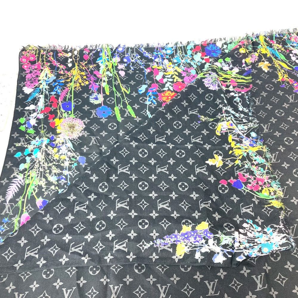 Louis Vuitton Louis Vuitton Mo2599 Monogram Eclipse Etoile Foliage Scarf Shawl Stall Fringe Cotton Men Black Size ONE SIZE - 4 Thumbnail