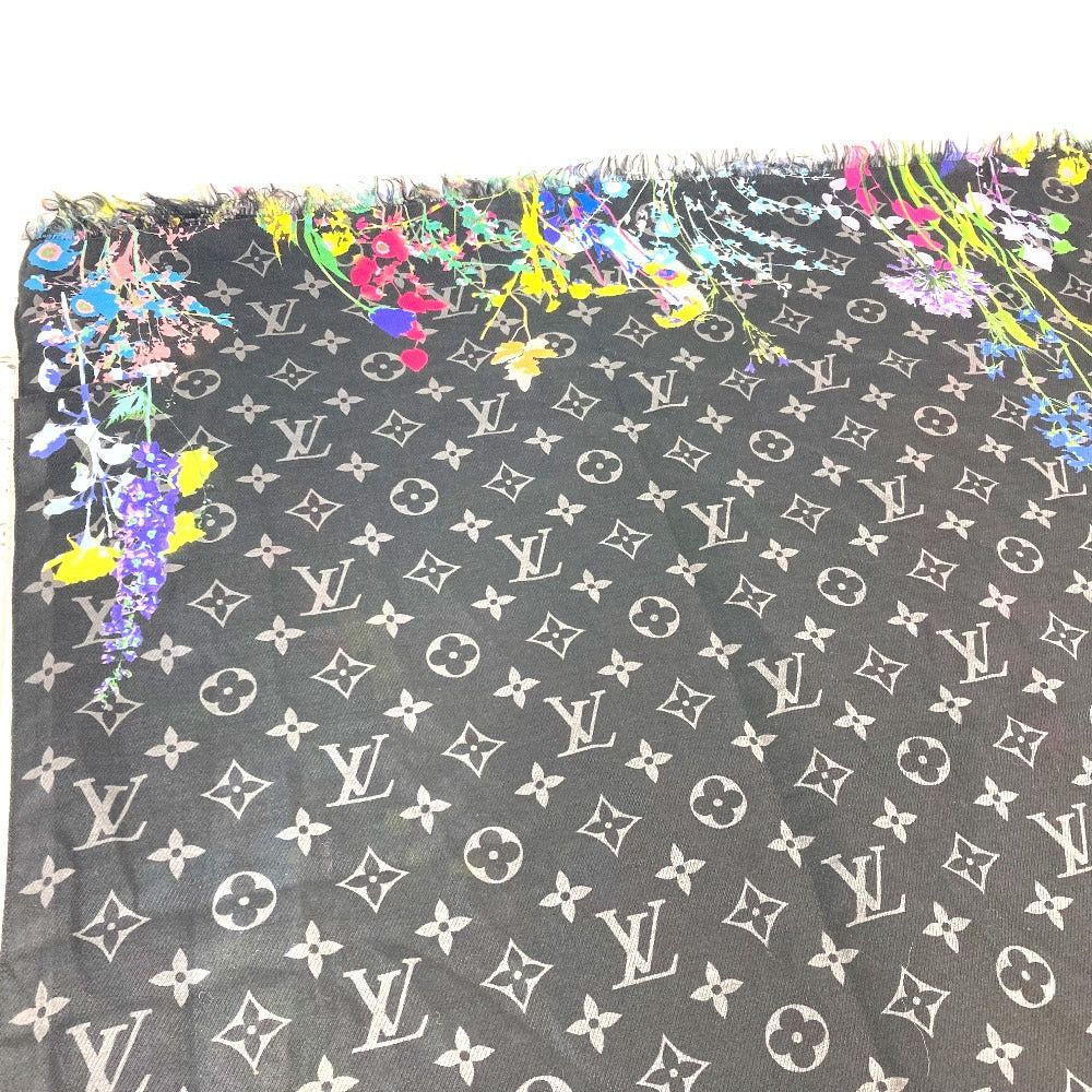 Louis Vuitton Louis Vuitton Mo2599 Monogram Eclipse Etoile Foliage Scarf Shawl Stall Fringe Cotton Men Black Size ONE SIZE - 3 Thumbnail