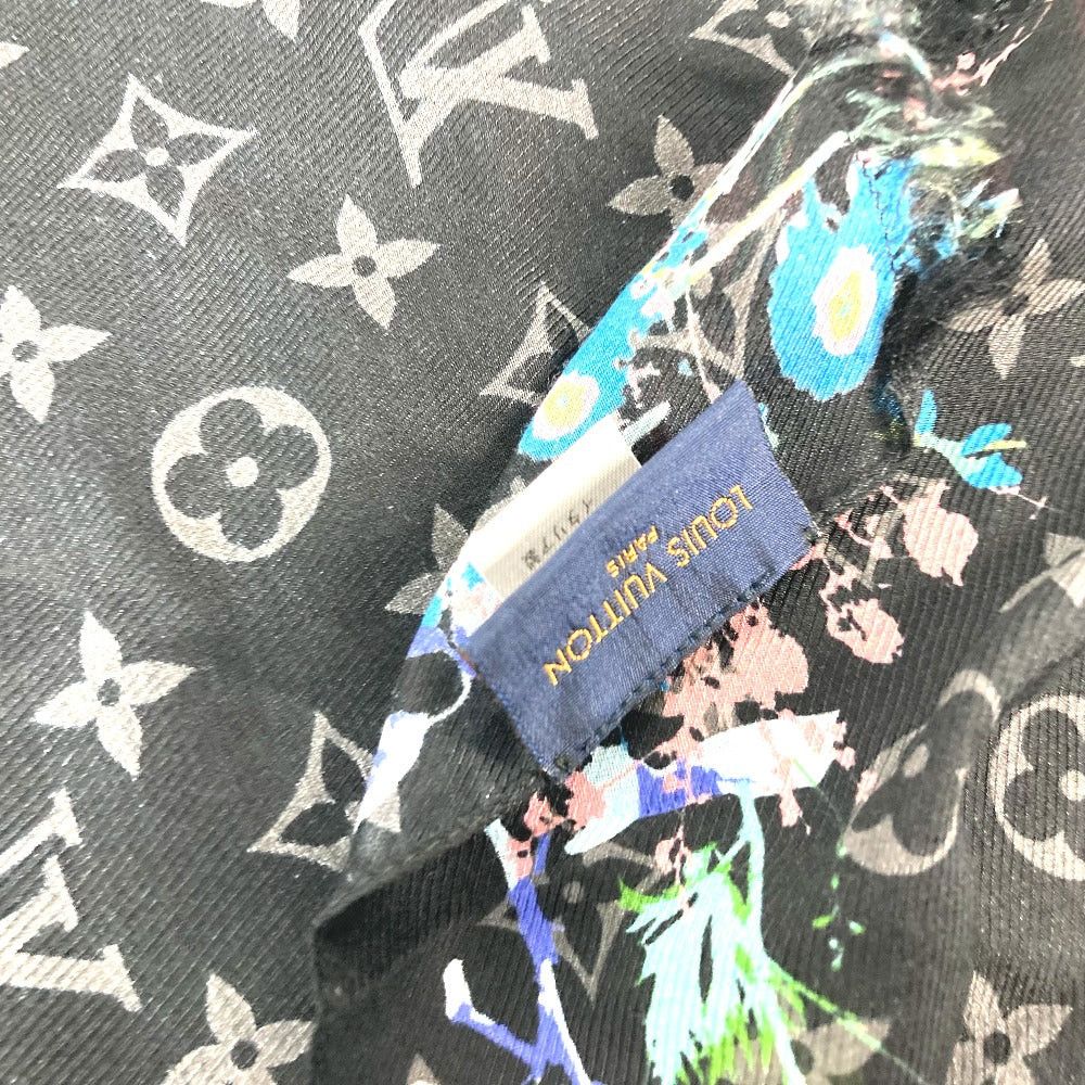 Louis Vuitton Louis Vuitton Mo2599 Monogram Eclipse Etoile Foliage Scarf Shawl Stall Fringe Cotton Men Black Size ONE SIZE - 5 Thumbnail