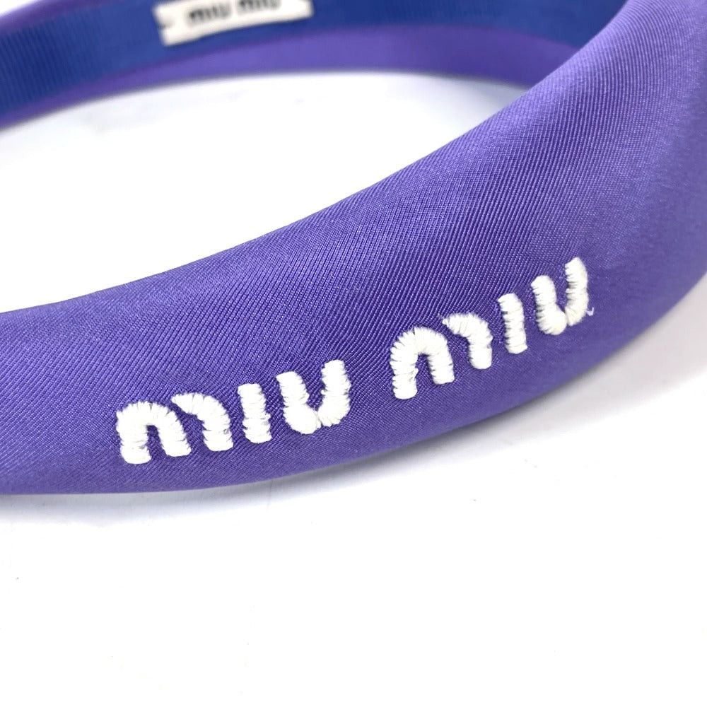Miu Miu Miumiu Bicolor Logo Hair Band Headband Accessory Horseshoe-Shaped Hairband Canvas Women Purple Size ONE SIZE - 2 Thumbnail