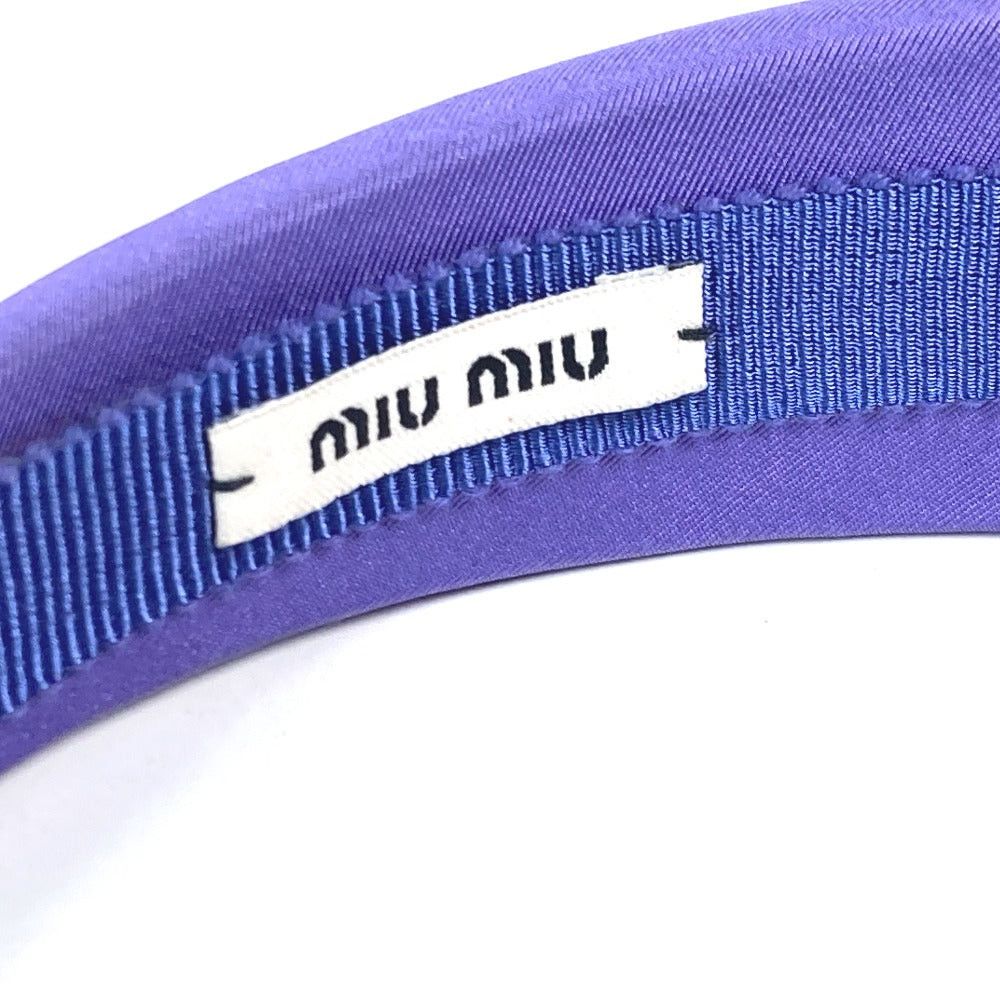 Miu Miu Miumiu Bicolor Logo Hair Band Headband Accessory Horseshoe-Shaped Hairband Canvas Women Purple Size ONE SIZE - 9 Thumbnail