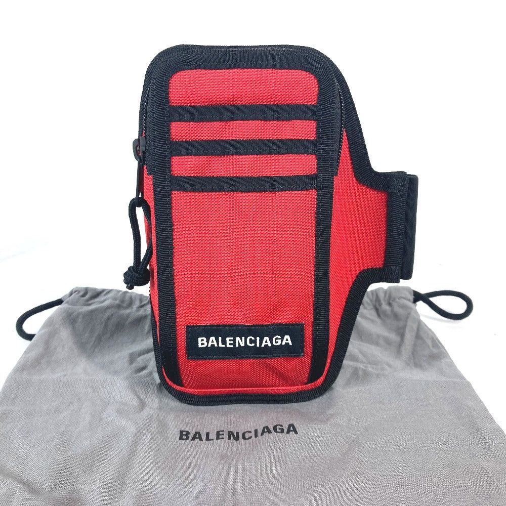 Balenciaga Balenciaga 6559472 Explorer Arm Phone Holder Logo Bracelet Warmers Pouch Nylon Women Red Size ONE SIZE - 10 Thumbnail