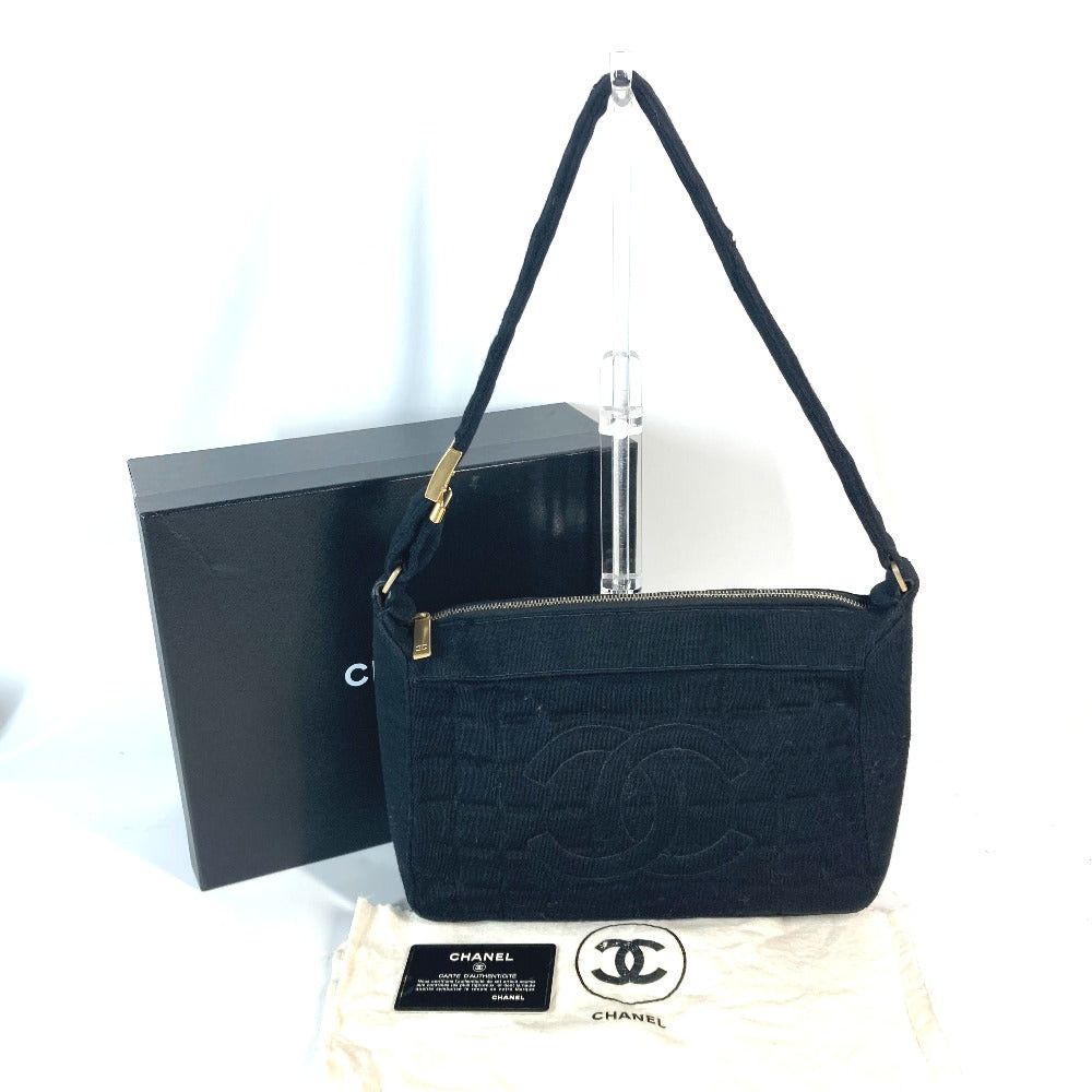 Chanel Chanel Matelasse Logo Choco Bar Cc Coma Mark Briefcase Accessory Pouch Shawl Shoulder Bag Jersey Women Black Size ONE SIZE - 17 Thumbnail
