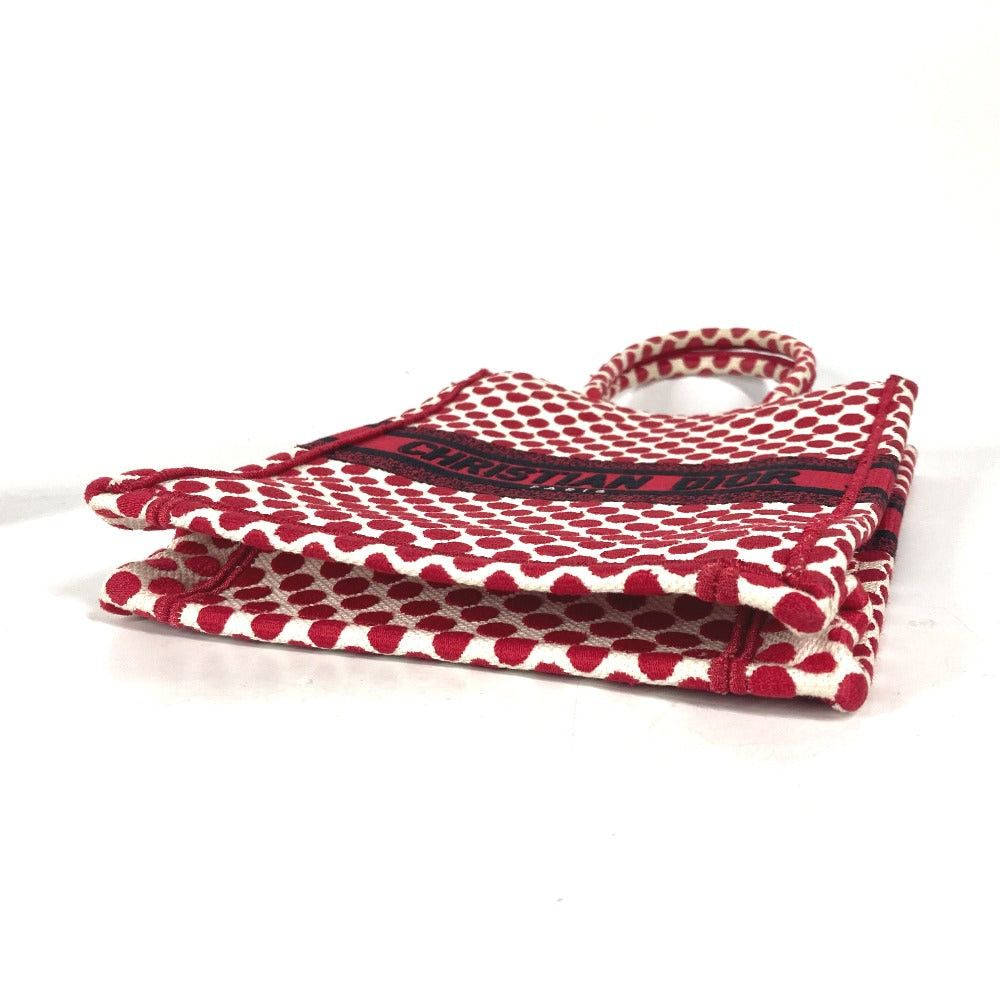 Dior Dior Dioramour Diol Amour Vertical Book Tote Polka Dots Handbag Canvas Women Red Size ONE SIZE - 5 Thumbnail