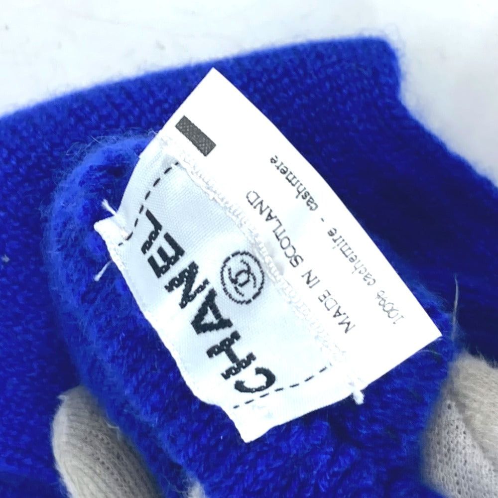 Chanel Chanel Long Glove Cc Coma Mark Accessories Cashmere Women Blue Size ONE SIZE - 8 Thumbnail