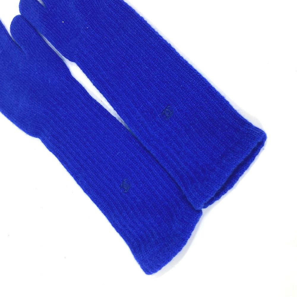 Chanel Chanel Long Glove Cc Coma Mark Accessories Cashmere Women Blue Size ONE SIZE - 4 Thumbnail
