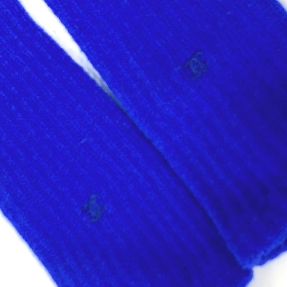 Chanel Chanel Long Glove Cc Coma Mark Accessories Cashmere Women Blue Size ONE SIZE - 5 Thumbnail