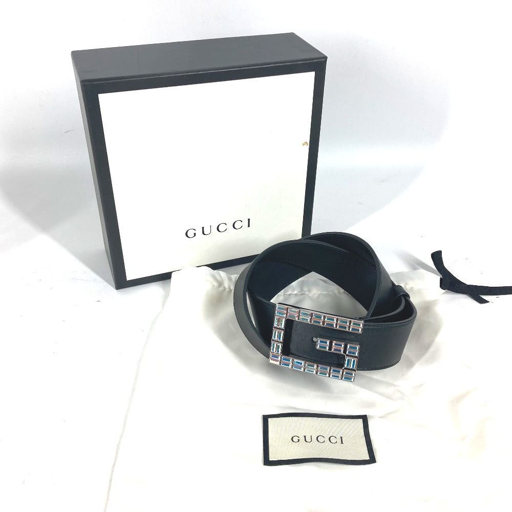 Gucci Gucci 550106 Sequin Gg Logo Crystal Courroies Leather Women Black Size ONE SIZE - 6 Thumbnail