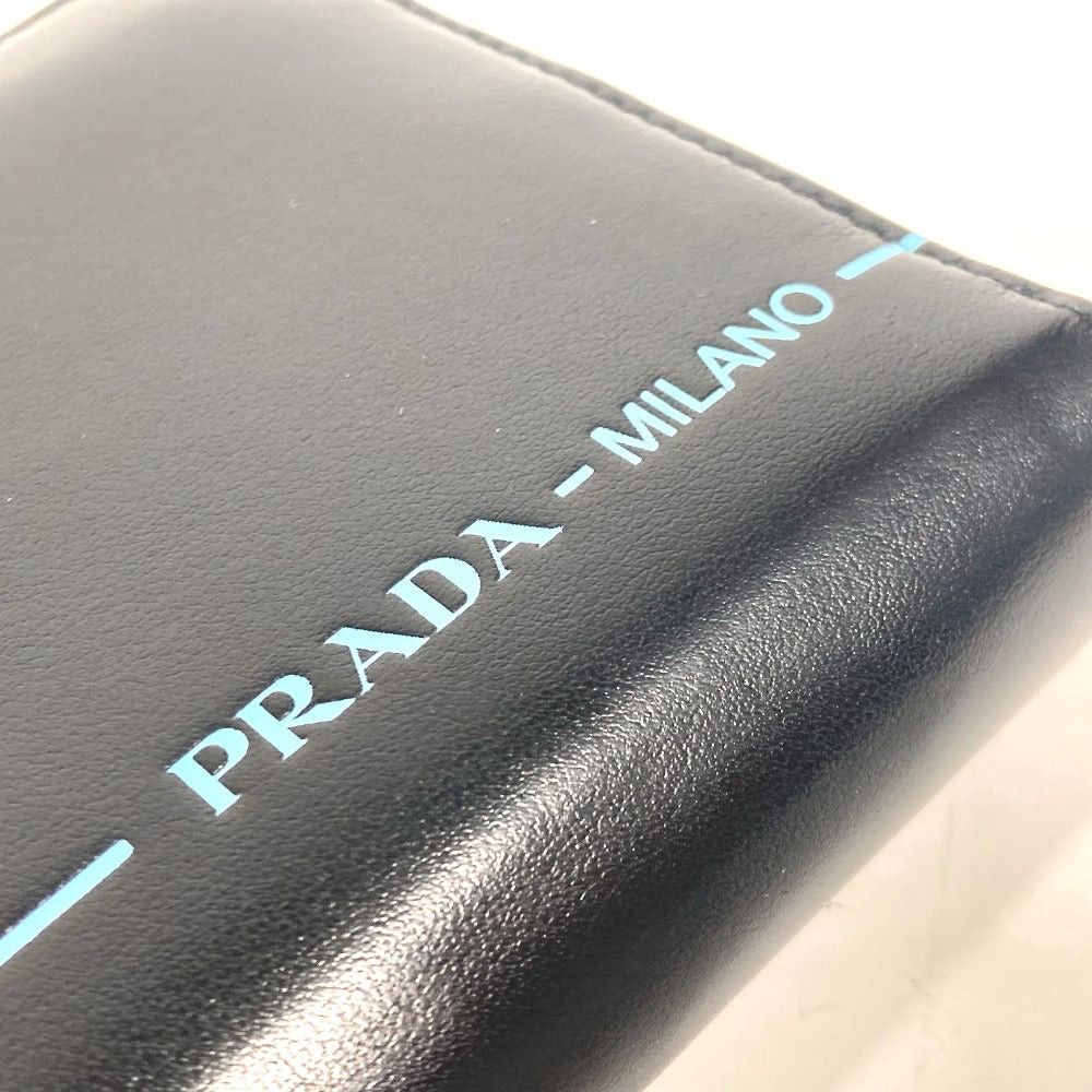 Prada Prada 2Ml317 Logo City Sports Long Wallet Round Fastener Leather Unisex Black Size ONE SIZE - 7 Thumbnail