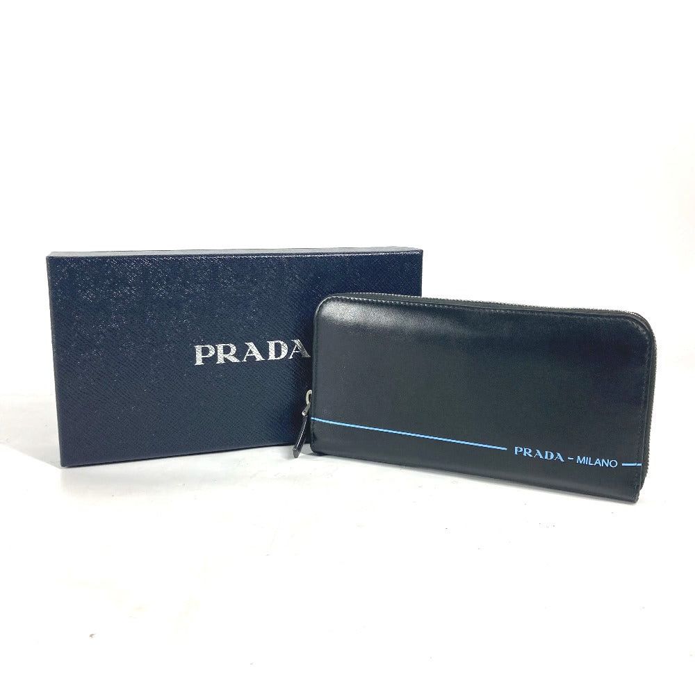 Prada Prada 2Ml317 Logo City Sports Long Wallet Round Fastener Leather Unisex Black Size ONE SIZE - 18 Thumbnail