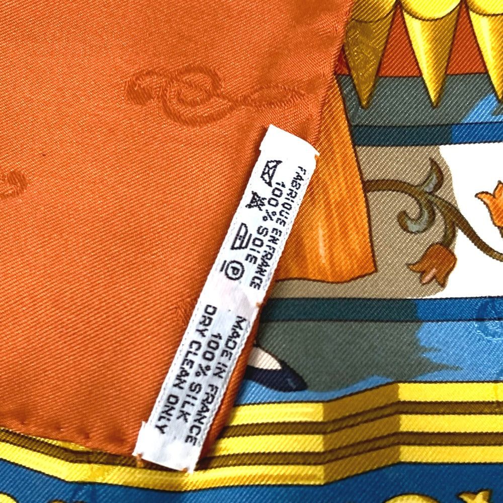 Hermes Hermes Calais 90 Orgauphone Et Autres Mecaniques Pipe Organ And Clockwork Instruments Scarf Silk Women Orange Size ONE SIZE - 10 Thumbnail