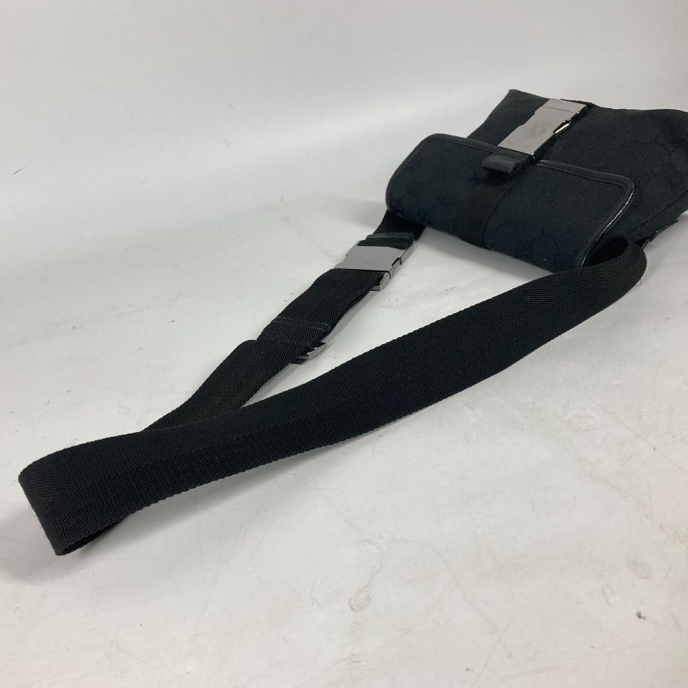 Gucci Gucci 131236 Cross Gg Briefcase Belt Bag Waist Pouch Body Canvas/Leather Unisex Black Size ONE SIZE - 13 Thumbnail