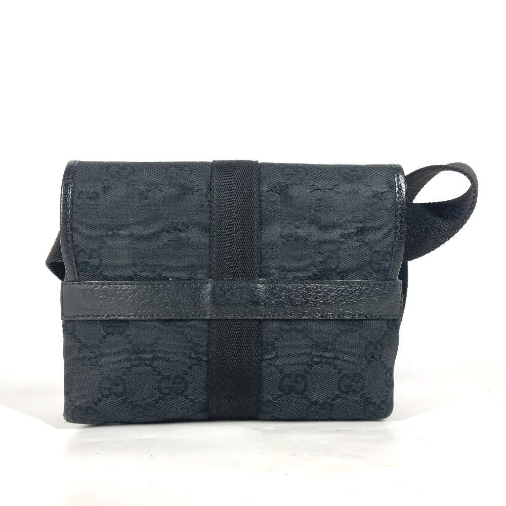 Gucci Gucci 131236 Cross Gg Briefcase Belt Bag Waist Pouch Body Canvas/Leather Unisex Black Size ONE SIZE - 2 Thumbnail
