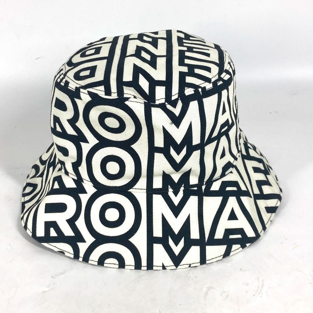Fendi Fendi Fxq910 Marc Jacobs Collaboration Logo Patterned All Over Hat Chapeau Bucket Bob Cotton Unisex White Size ONE SIZE - 3 Thumbnail