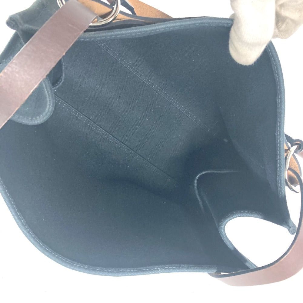 Hermes Hermes Caballicol Briefcase Shoulder Bag Shawl Tote Canvas Unisex Black Size ONE SIZE - 14 Thumbnail