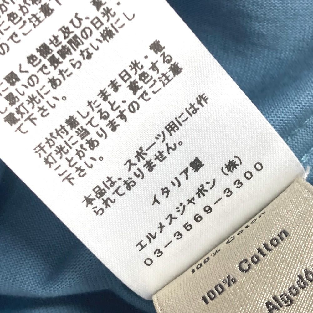 Hermes Hermes Piqures Sellie Cut Sew Tops Apparel (Clothing) Short-Sleeved T-Shirt Cotton Men Blue Size US XL / EU 56 / 4 - 9 Thumbnail
