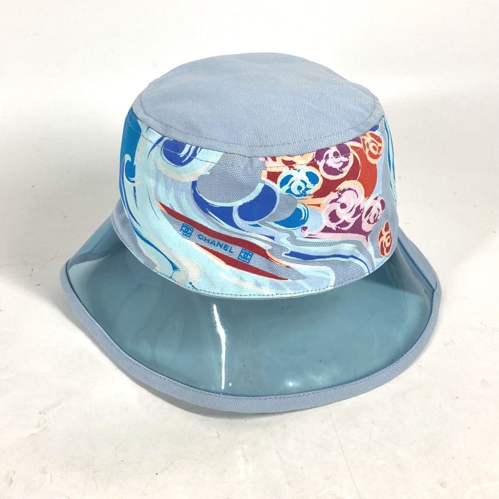 Chanel Chanel Sports Cc Coma Mark Camellia Hat Chapeau Bucket Bob Vinyl Cotton Women Blue Size ONE SIZE - 2 Thumbnail