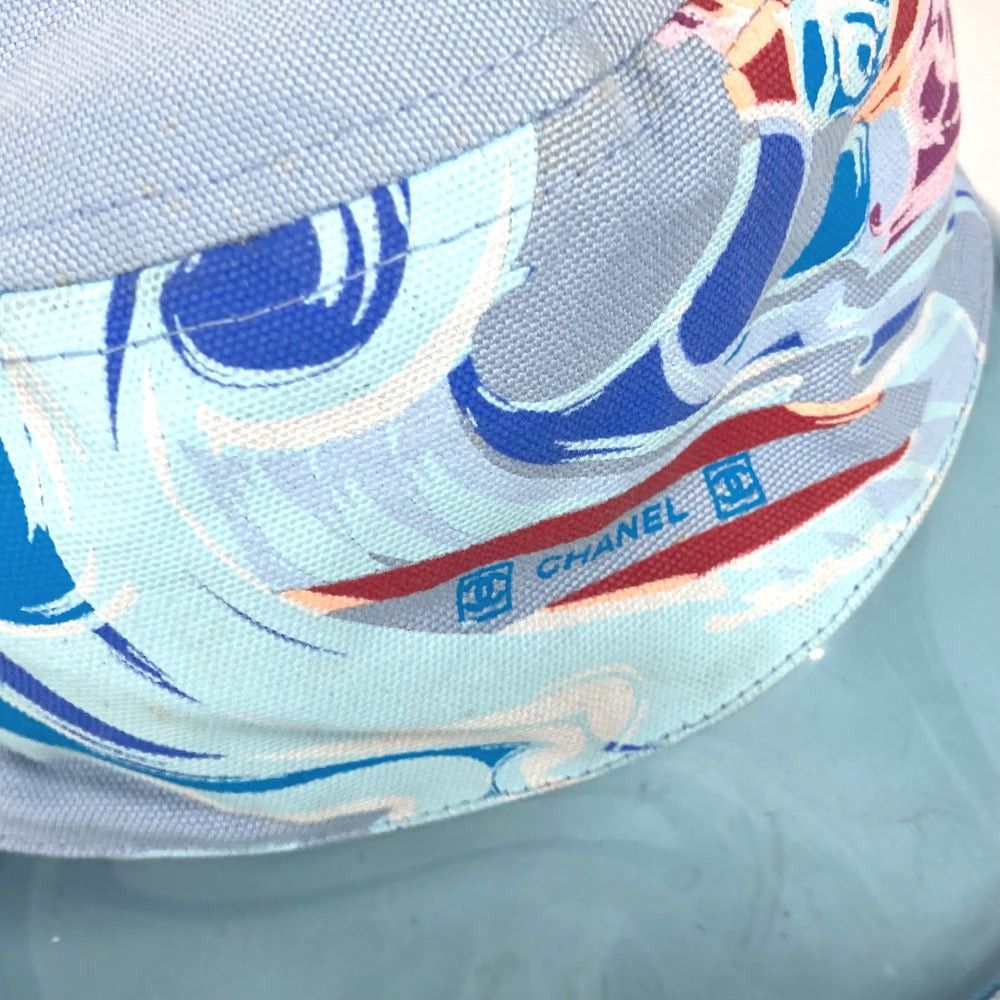 Chanel Chanel Sports Cc Coma Mark Camellia Hat Chapeau Bucket Bob Vinyl Cotton Women Blue Size ONE SIZE - 7 Thumbnail