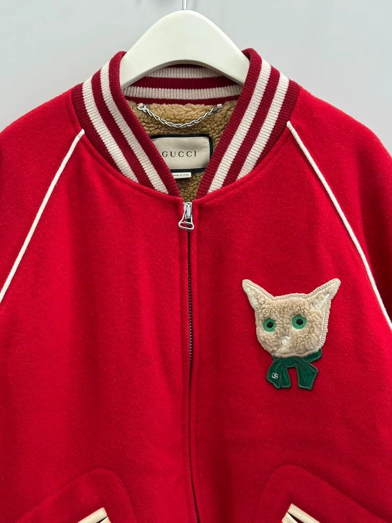 Gucci Gucci Cat Wool Baseball Jacket Size US L / EU 52-54 / 3 - 3 Thumbnail