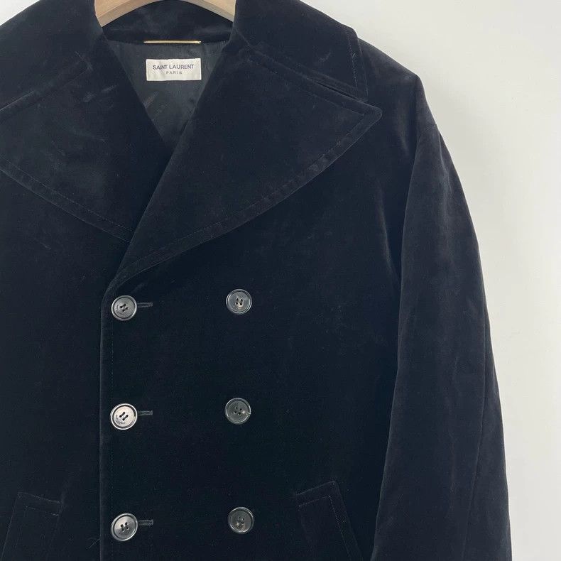 Saint Laurent Paris Saint Laurent Double-Breasted Velvet Coat Size US M / EU 48-50 / 2 - 3 Thumbnail