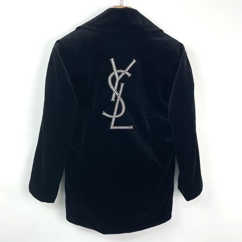 Saint Laurent Paris Saint Laurent Double-Breasted Velvet Coat Size US M / EU 48-50 / 2 - 2 Thumbnail
