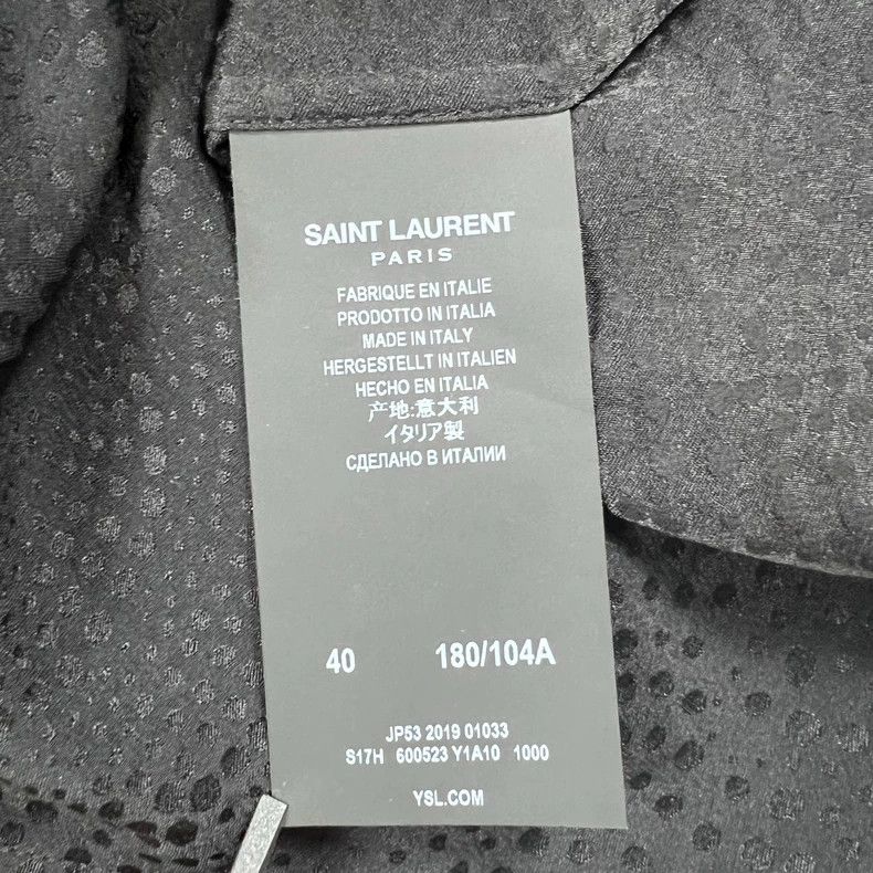Saint Laurent Paris Saint Laurent Black Polka Dot Silk Shirt Size US M / EU 48-50 / 2 - 6 Thumbnail
