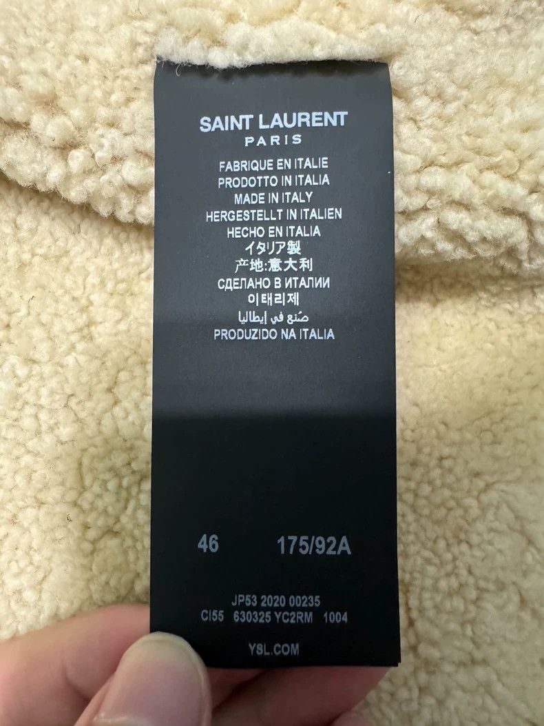 Yves Saint Laurent Saint Laurent Black Shearling Leather Jacket Size US L / EU 52-54 / 3 - 8 Thumbnail