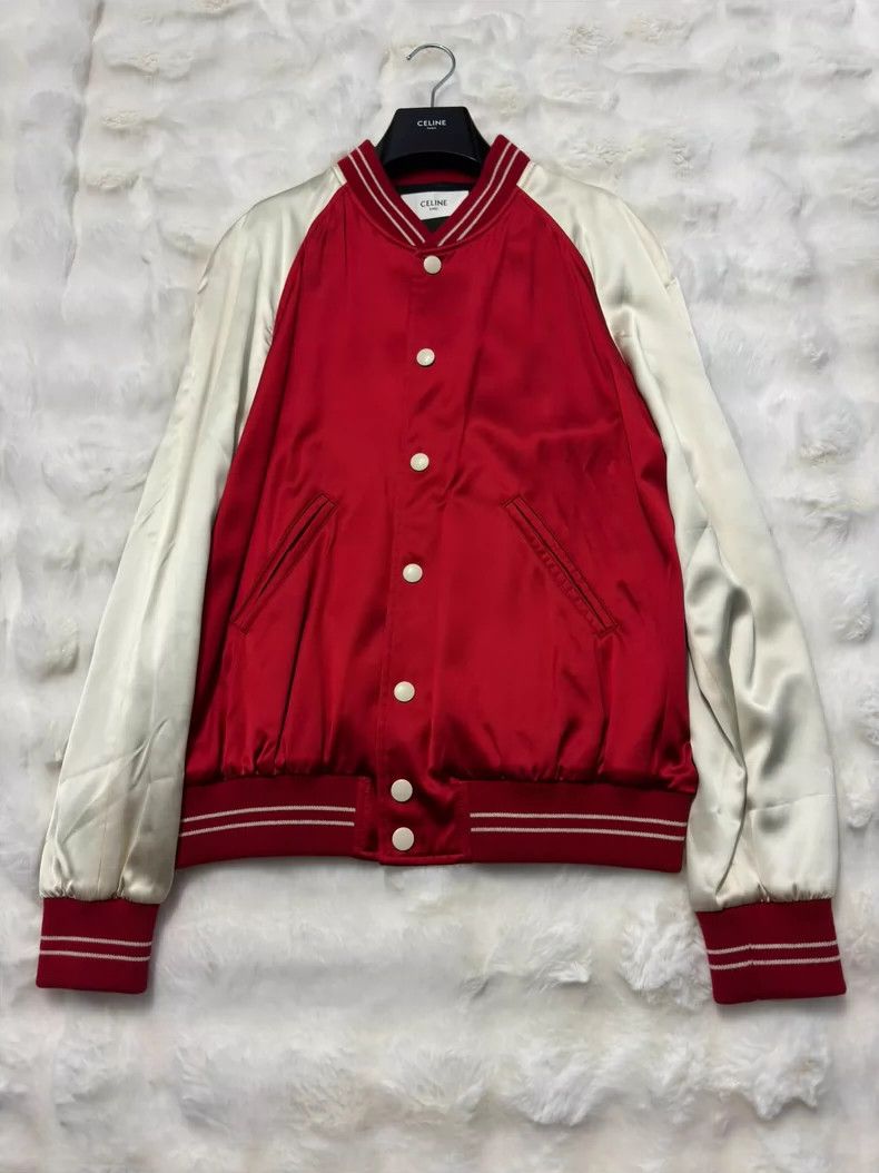 Celine Classic Celine Satin Baseball Jacket Size US L / EU 52-54 / 3 - 3 Thumbnail