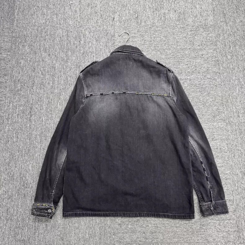 Saint Laurent Paris Distressed Black Denim Jacket Size US M / EU 48-50 / 2 - 5 Thumbnail