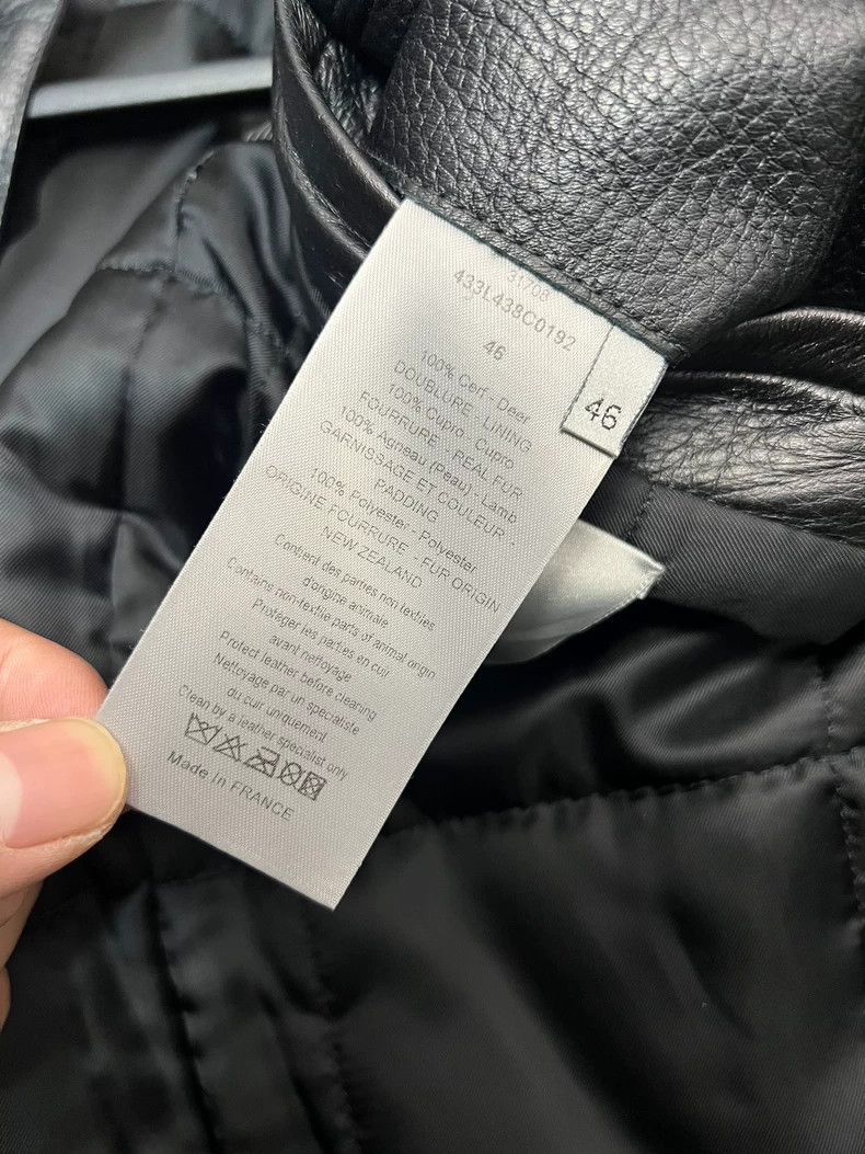 Dior Dior Black Shearling Collar Leather Jacket Size US XL / EU 56 / 4 - 6 Thumbnail