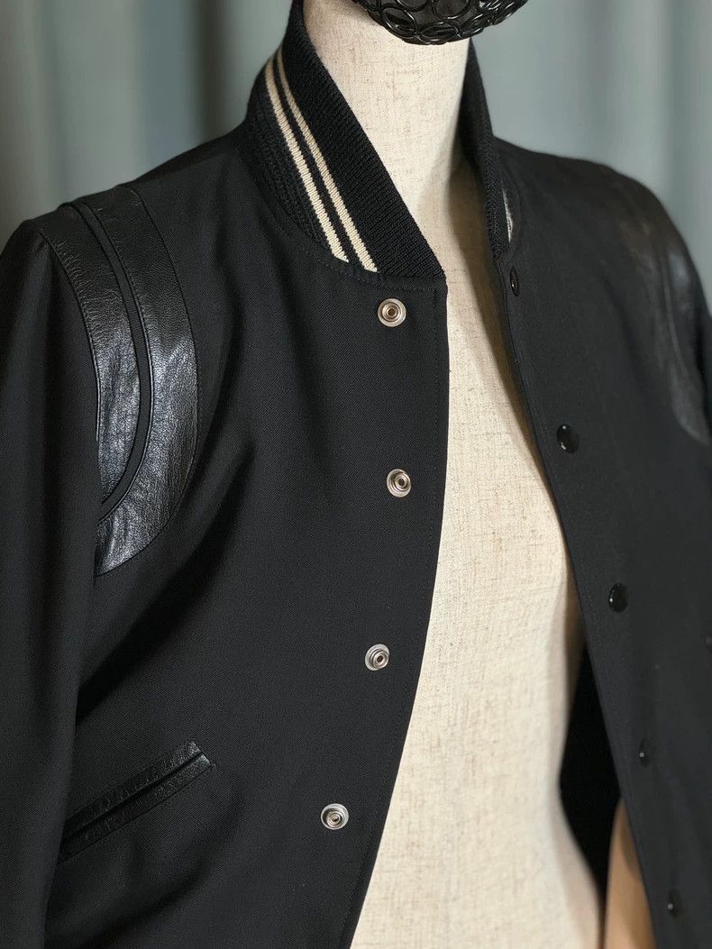 Saint Laurent Paris Saint Laurent Black Baseball Jacket Size US S / EU 44-46 / 1 - 3 Thumbnail