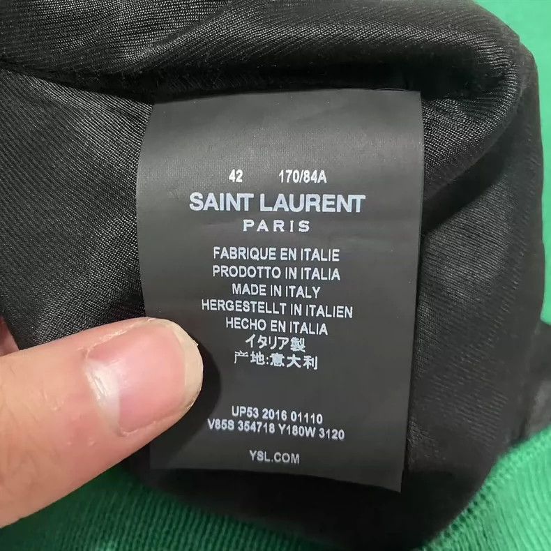 Saint Laurent Paris Saint Laurent Green and White Baseball Jacket Size US M / EU 48-50 / 2 - 5 Thumbnail