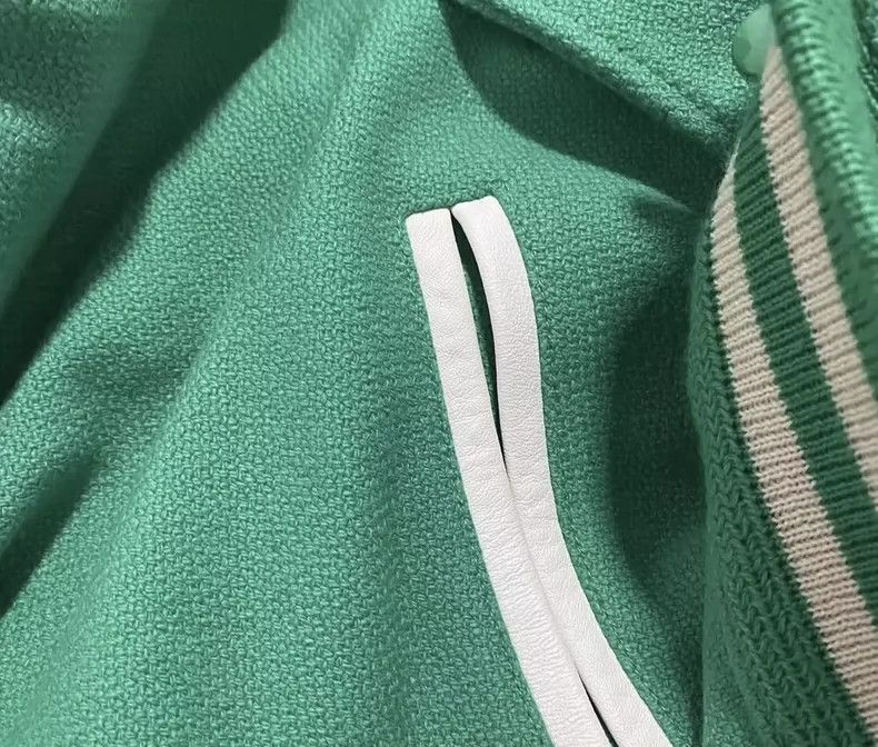 Saint Laurent Paris Saint Laurent Green and White Baseball Jacket Size US M / EU 48-50 / 2 - 8 Thumbnail