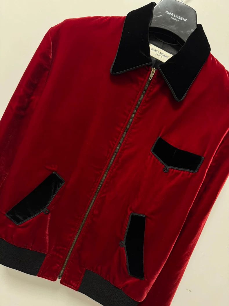 Saint Laurent Paris Saint Laurent Red Velvet Jacket Size US M / EU 48-50 / 2 - 3 Thumbnail