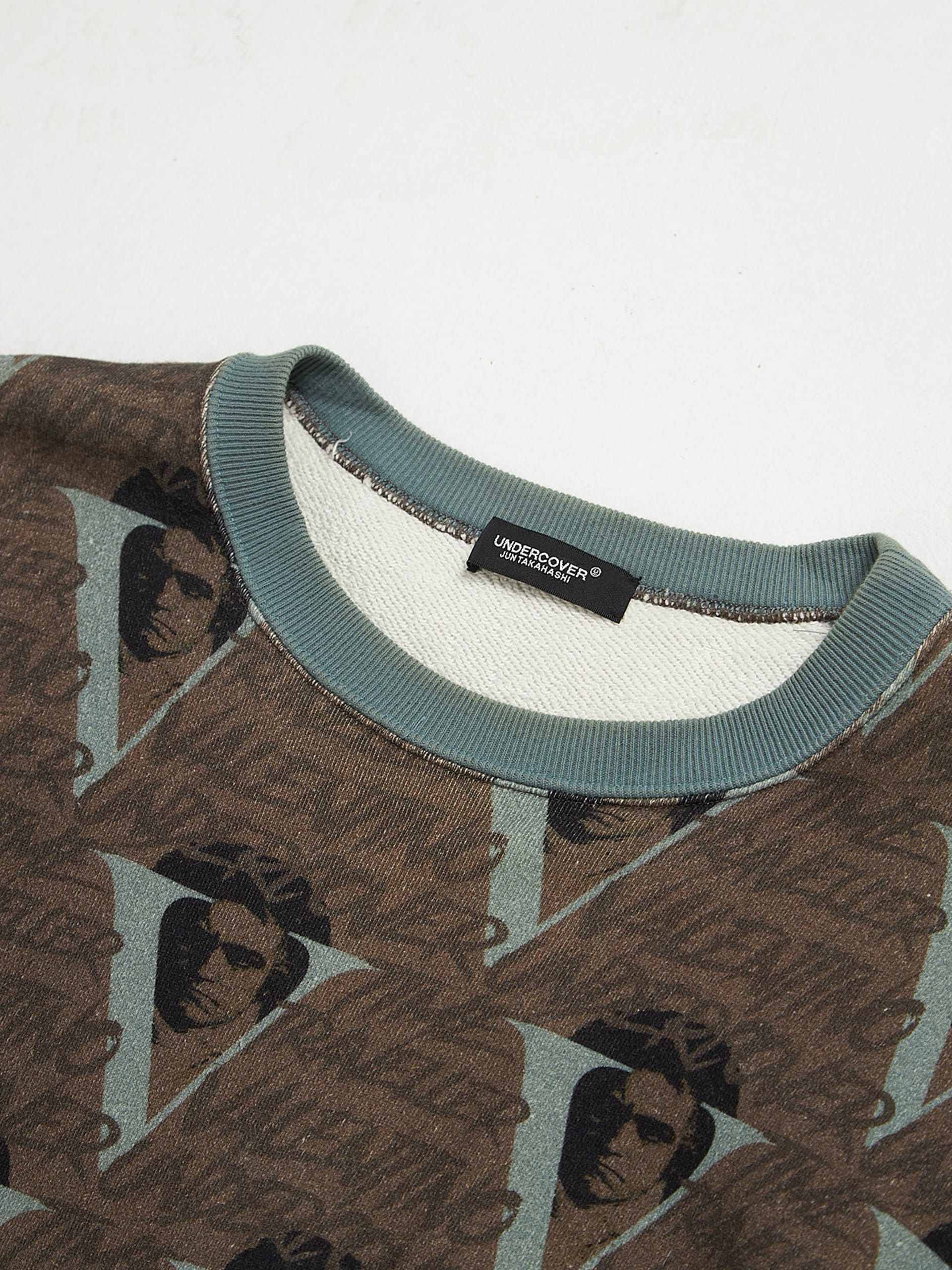 Undercover Gray and Green Pattern Printed Cotton Sweatshirt Size US XXL / EU 58 / 5 - 3 Thumbnail