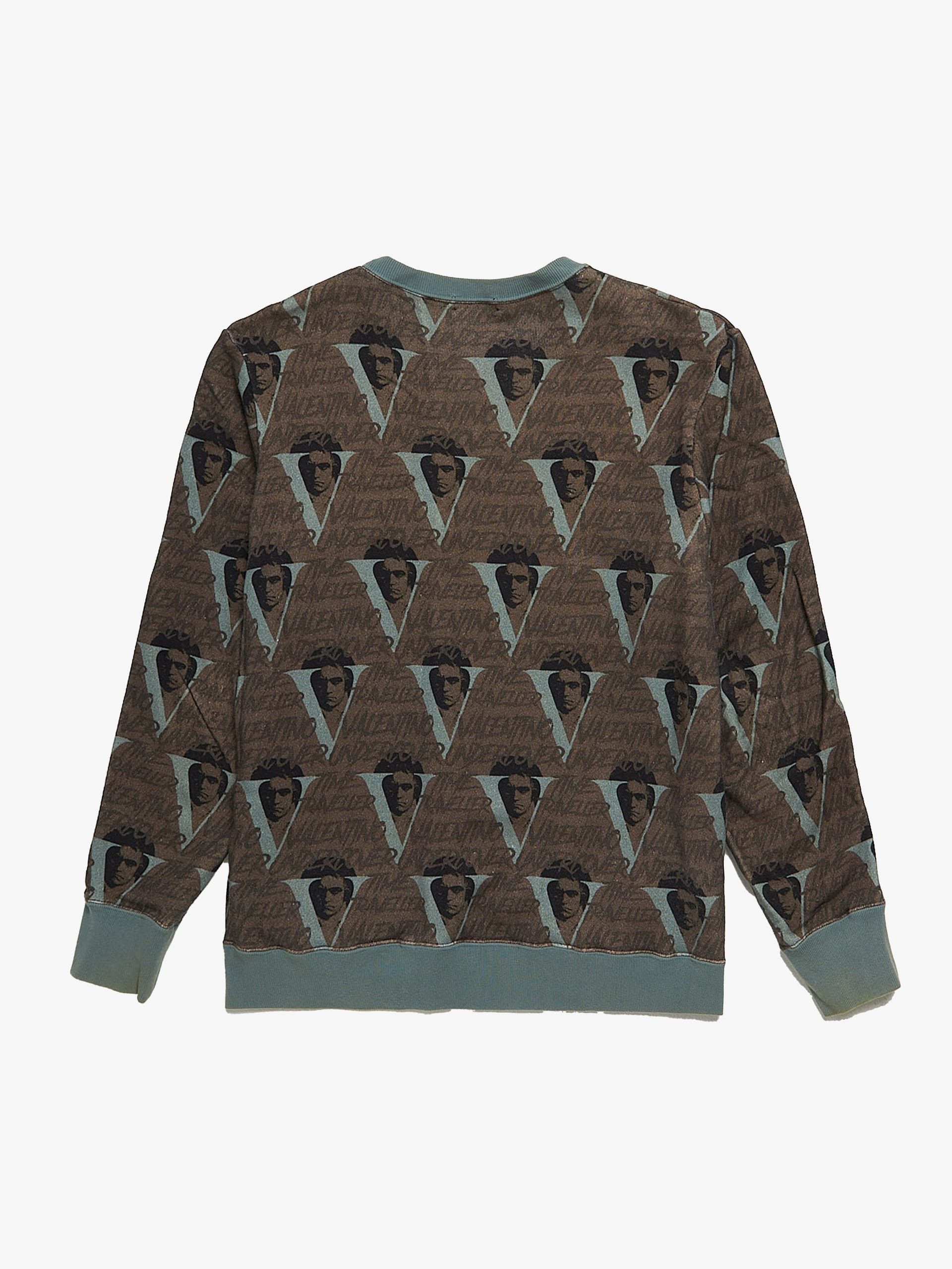 Undercover Gray and Green Pattern Printed Cotton Sweatshirt Size US XXL / EU 58 / 5 - 2 Thumbnail