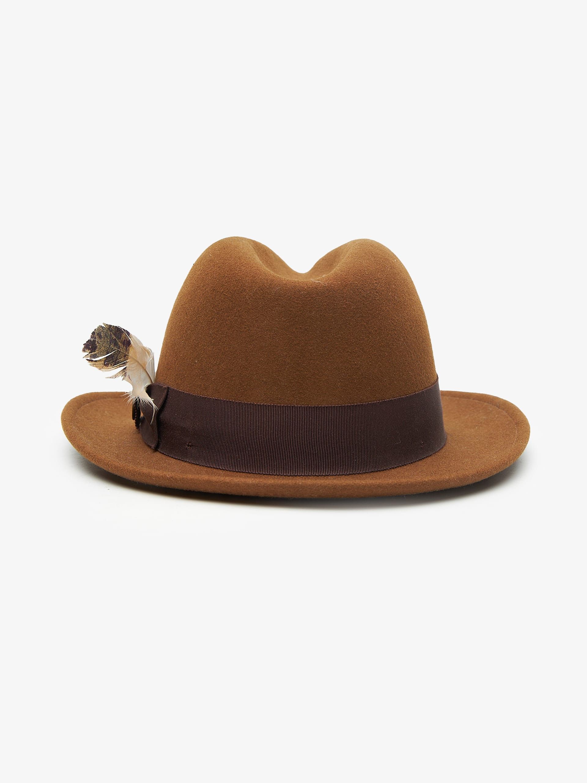 Borsalino Brown Feather Fedora Hat Size ONE SIZE - 3 Thumbnail