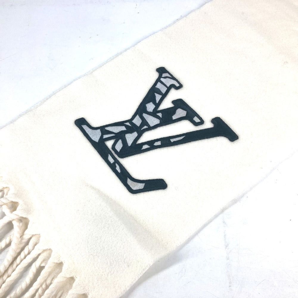 Louis Vuitton Louis Vuitton M79377 Lv Ski Muffler Ice Cream Fringe Logo Scarf Wool Men White Size ONE SIZE - 9 Thumbnail