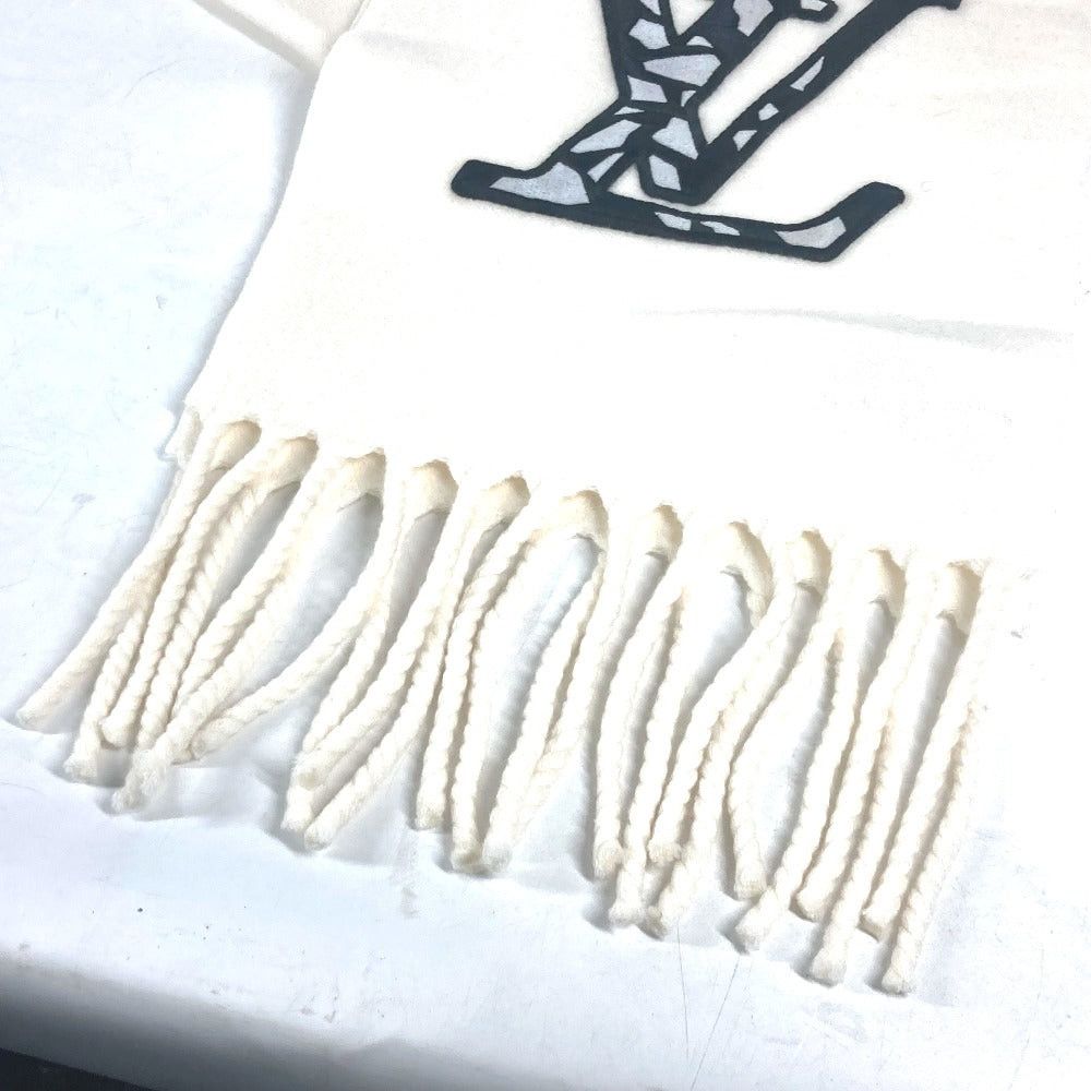 Louis Vuitton Louis Vuitton M79377 Lv Ski Muffler Ice Cream Fringe Logo Scarf Wool Men White Size ONE SIZE - 3 Thumbnail