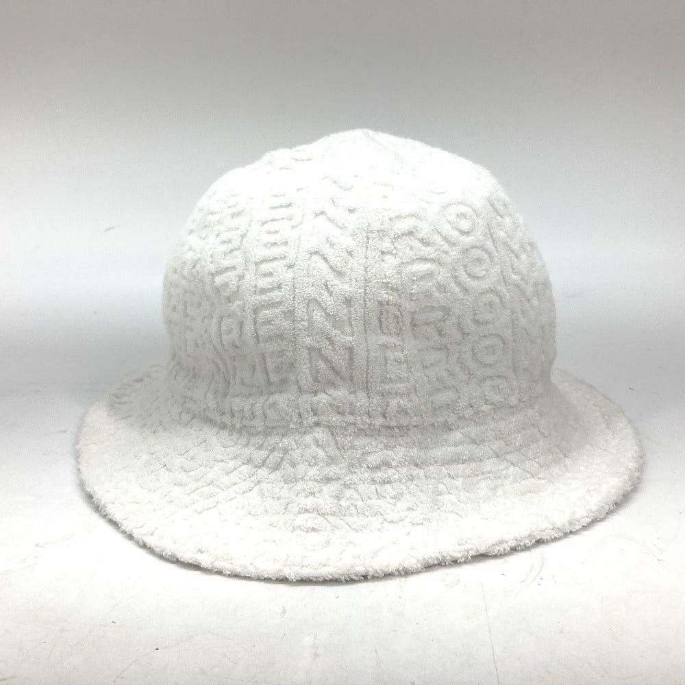 Fendi Fendi Fxq982 Marc Jacobs Collaboration Logo Hat Chapeau Bucket Pile Bob Cotton Unisex White Size ONE SIZE - 2 Thumbnail