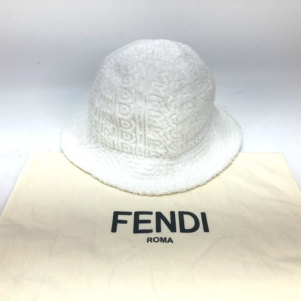 Fendi Fendi Fxq982 Marc Jacobs Collaboration Logo Hat Chapeau Bucket Pile Bob Cotton Unisex White Size ONE SIZE - 5 Thumbnail