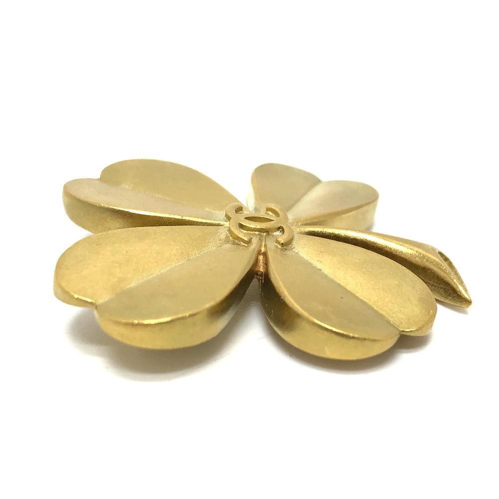Chanel Chanel 94A Clover Brooch Accessories Fashion Accessory Metal Women Gold Size ONE SIZE - 4 Thumbnail
