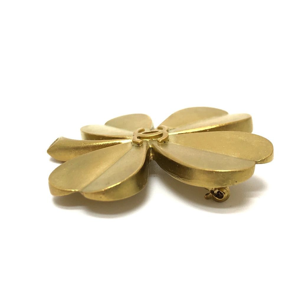 Chanel Chanel 94A Clover Brooch Accessories Fashion Accessory Metal Women Gold Size ONE SIZE - 3 Thumbnail
