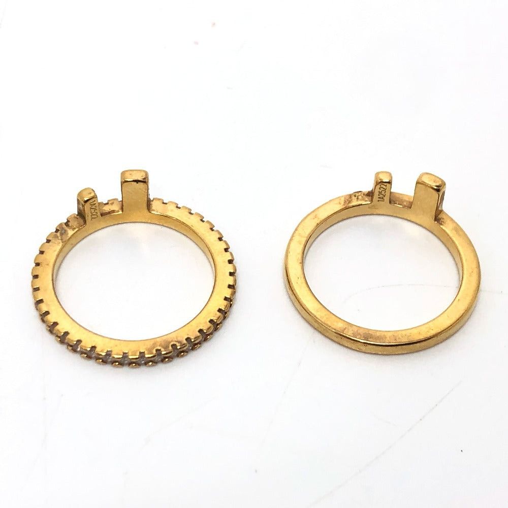 Fendi Fendi 1A2522 Rhinestone Double Ring Rings Metal Women Gold Size ONE SIZE - 9 Thumbnail