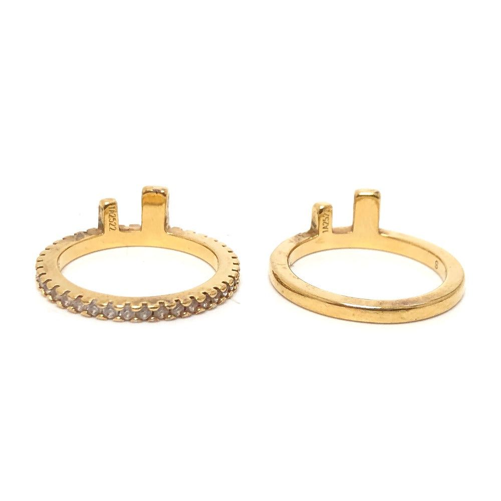 Fendi Fendi 1A2522 Rhinestone Double Ring Rings Metal Women Gold Size ONE SIZE - 3 Thumbnail