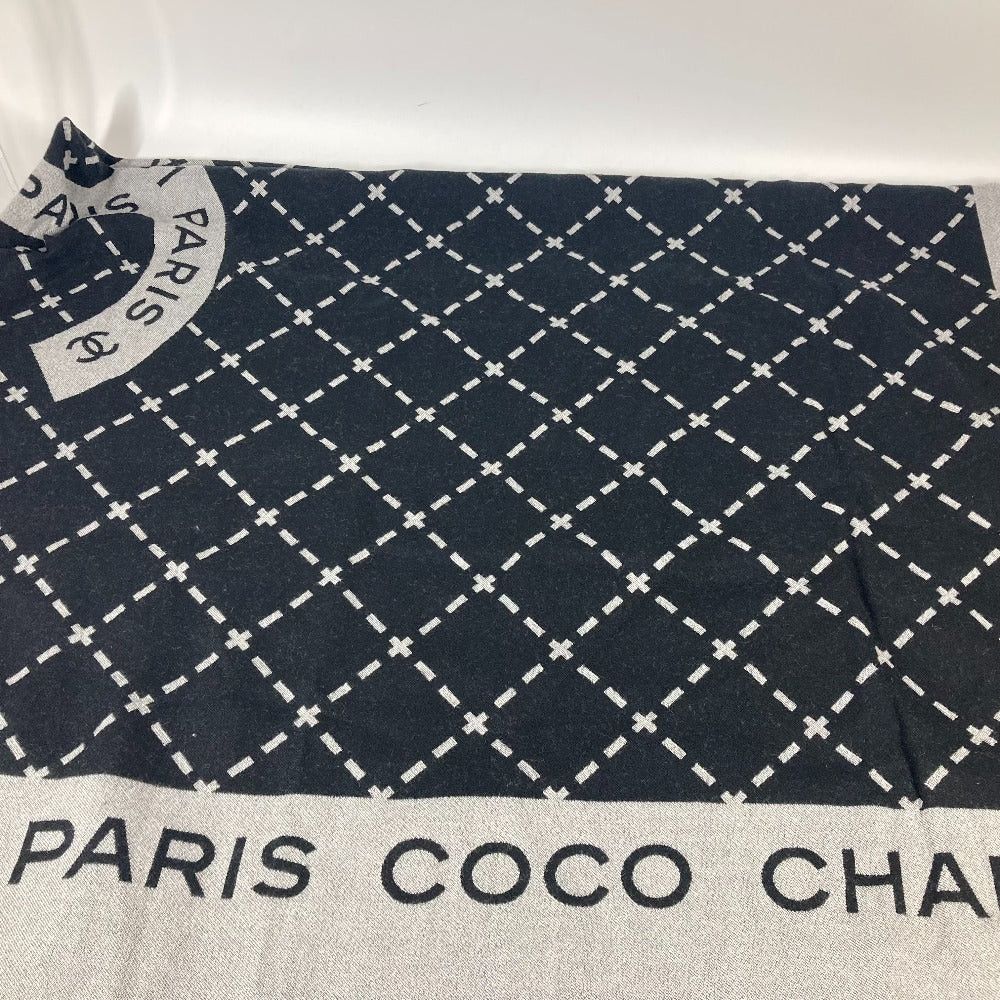Chanel Chanel Large Size Logo With Pouch Interior Lap Blanket Wool Women Black Size ONE SIZE - 4 Thumbnail