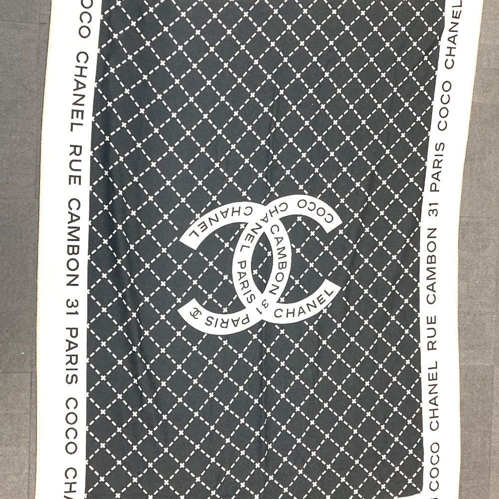 Chanel Chanel Large Size Logo With Pouch Interior Lap Blanket Wool Women Black Size ONE SIZE - 9 Thumbnail